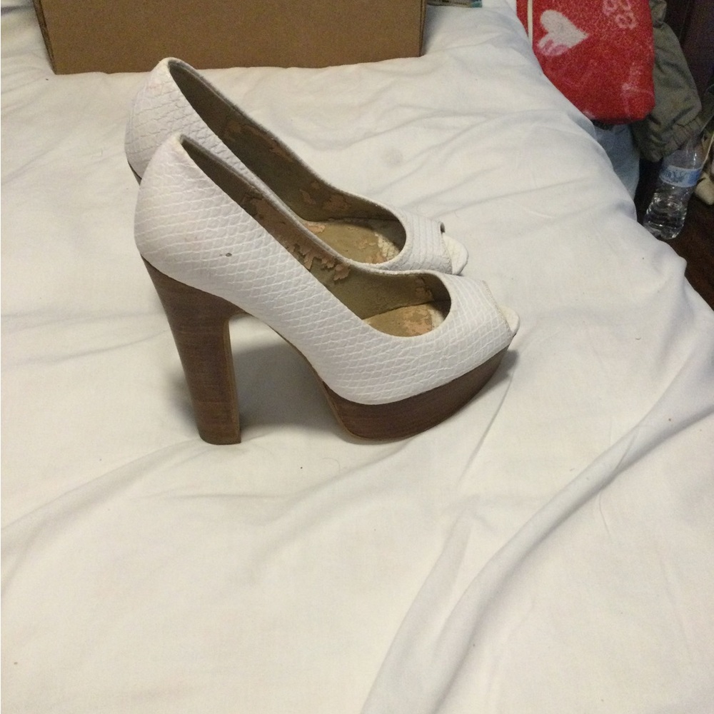 ANDREA FENZI White and Brown Platform Shoes